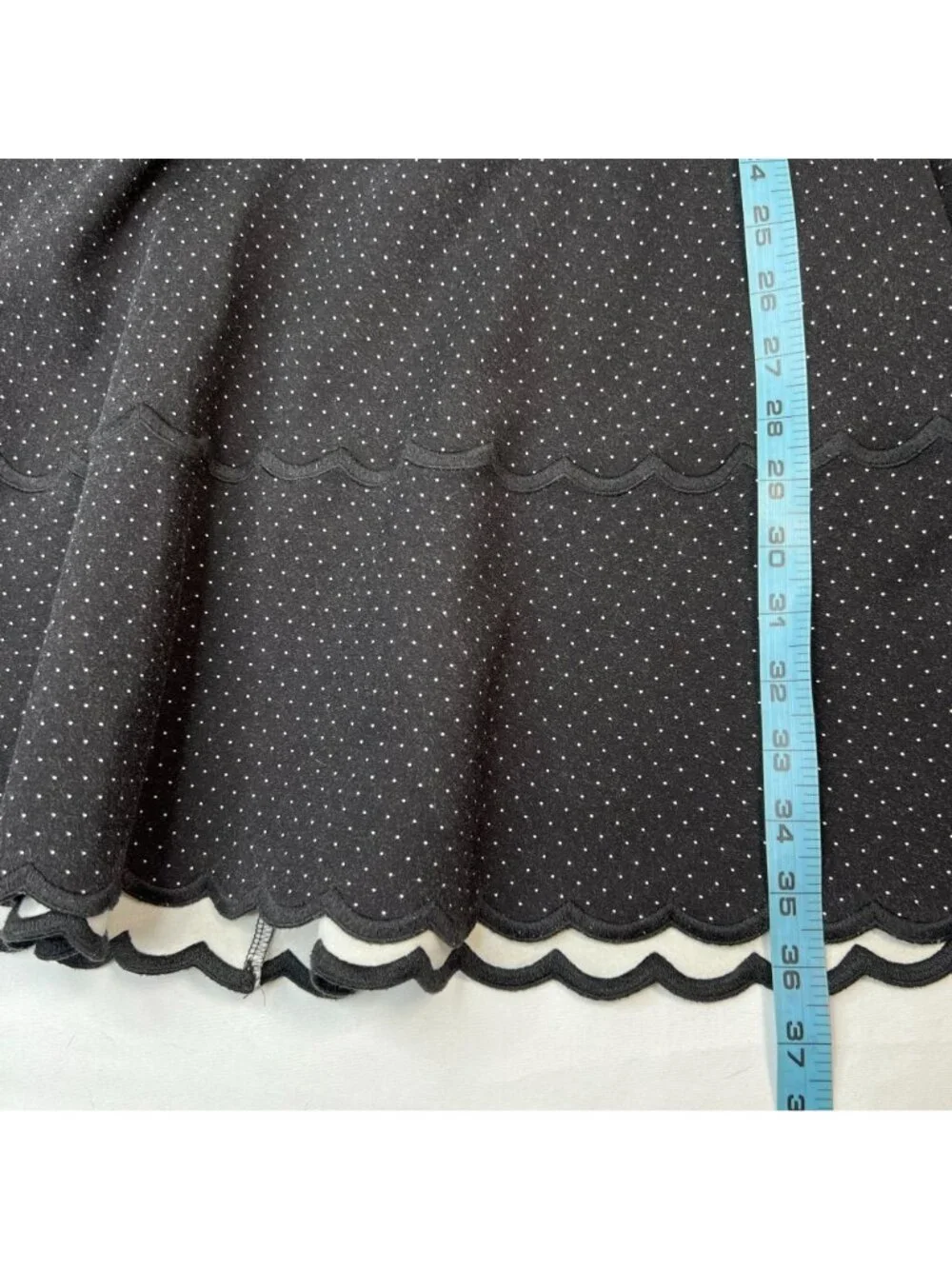 Kate Spade Polka Dot Scallop Trim Fit & Flare Dress Mini Black White 8